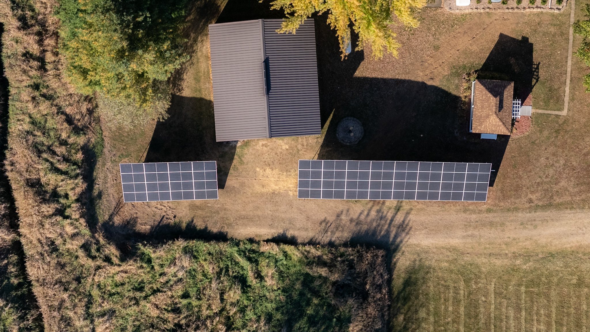 Top-down solar array layout used for inspection and system review