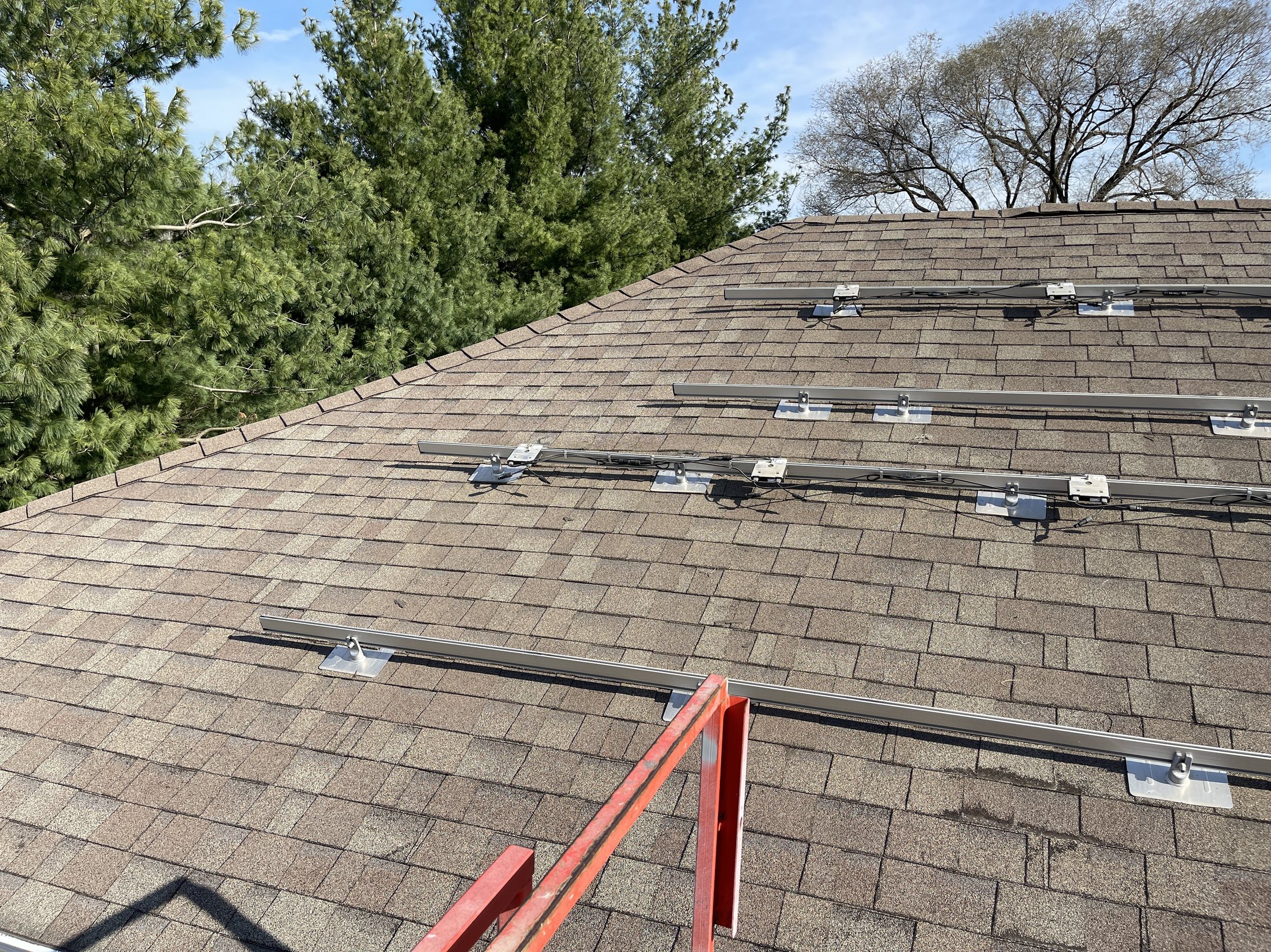 Rooftop racking and solar hardware work reviewed after roof or storm concerns