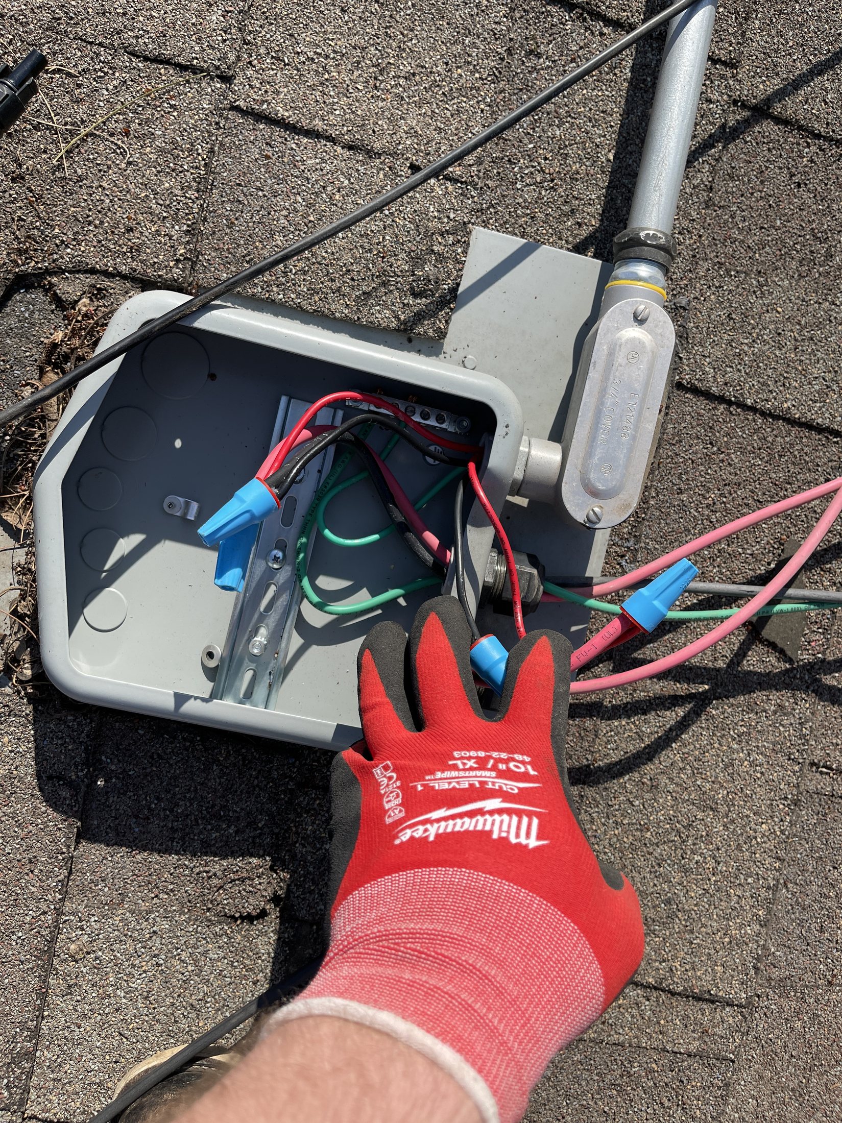 Hands-on wiring detail during solar service